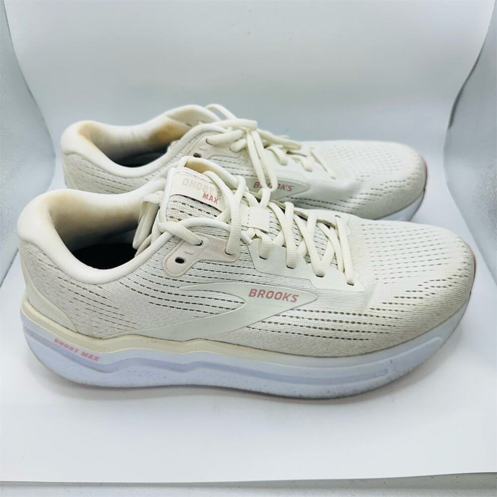 Brooks Ghost Max 2 Women's Running Walking Shoes Coconut Milk/Gray Wide Size 11 - Picture 2 of 9